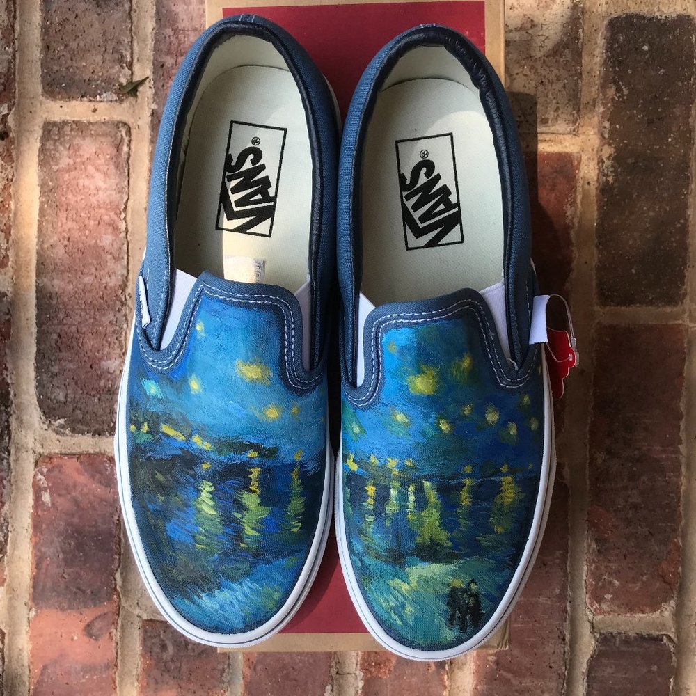 Starry Night Van Gogh Vans, size 8